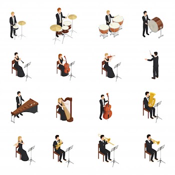 Orchestra people set Free Vector