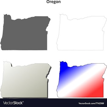 Oregon outline map set vector image