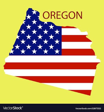 Oregon state of america with map flag print on vector image