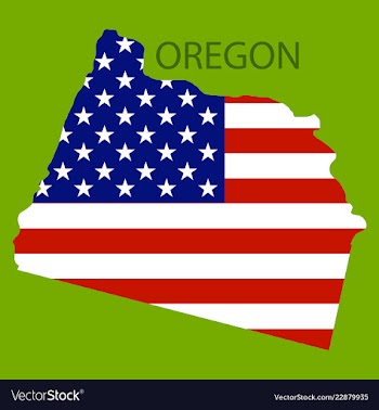 Oregon state of america with map flag print on vector image