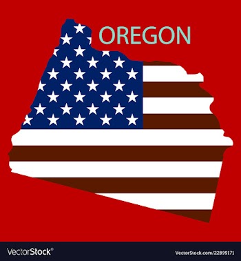 Oregon state of america with map flag print on vector image