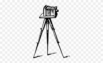Org-1900s Photo Camera On A Tripod Vector Clip Art - First Camera Drawing