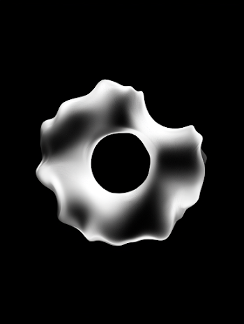 Organic Abstract Doughnut Form with Glowing Core