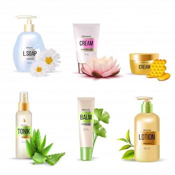 Organic cosmetics set Free Vector