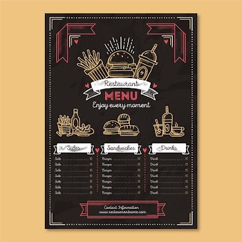 Organic fast food restaurant menu Free Vector