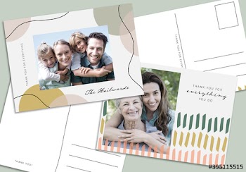 Organic Gratitude Postcard Layout