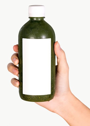 Organic green drink in a bottle with a label mockup | Free  transparent png - 2301202