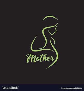 organic green line style pregnant woman logo