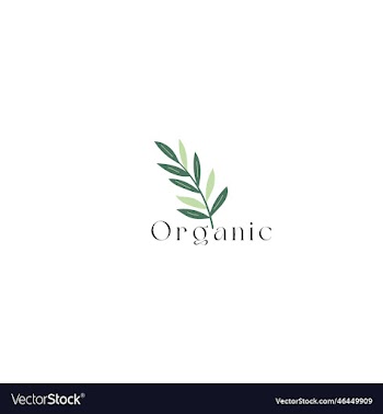 organic logo with green leaves