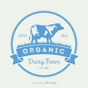 Organic milk logotype Free Vector