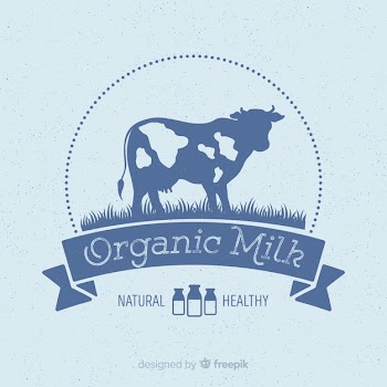 Organic milk logotype Free Vector
