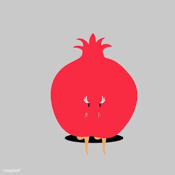 Organic pomegranate cartoon character vector | Free stock vector - 538557