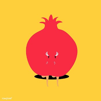 Organic pomegranate cartoon character vector | Free stock vector - 538781