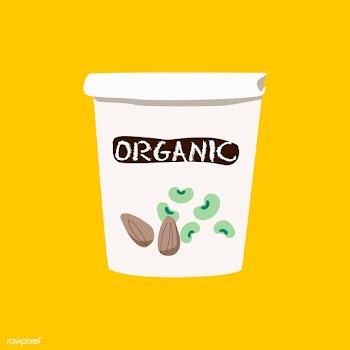 Organic soybean and almond yogurt vector | Free stock vector - 516621