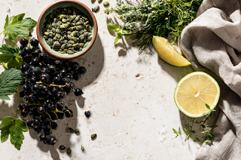 Organic Summer Cooking Ingredients Flat Lay