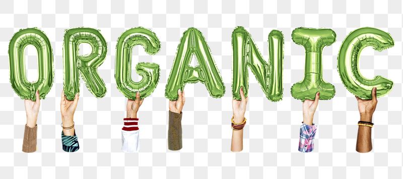 Organic word png, letter foil | Free PNG - rawpixel