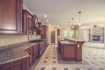 Organized Kitchen Island and White Painted Wall