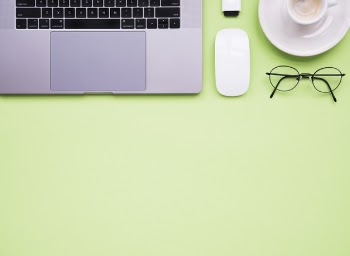 Organized office desk with copy space Free Photo