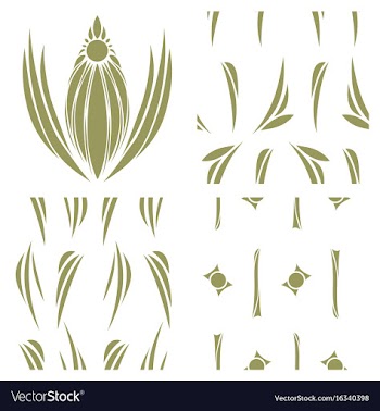 Oriental assembly of patterns vector image