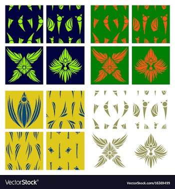 Oriental assembly of patterns vector image