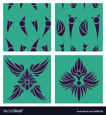 Oriental assembly of patterns vector image