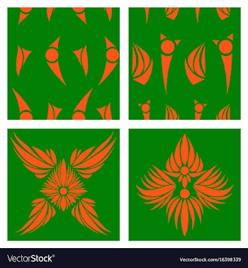 Oriental assembly of patterns vector image