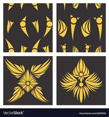 Oriental assembly of patterns vector image