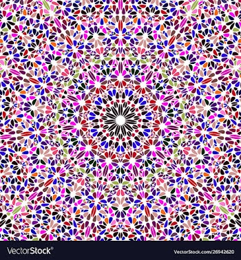 Oriental colorful circular floral mosaic mandala vector image