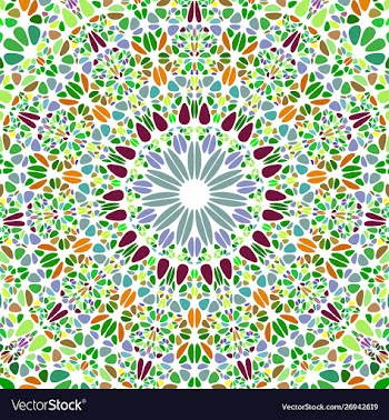 Oriental colorful geometrical radial flower vector image