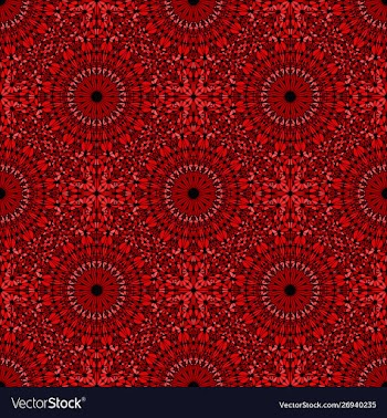 Oriental dark red abstract floral pattern vector image