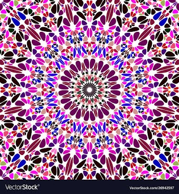 Oriental dynamic abstract radial mosaic mandala vector image