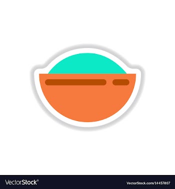 Oriental fried rice sticker vector image