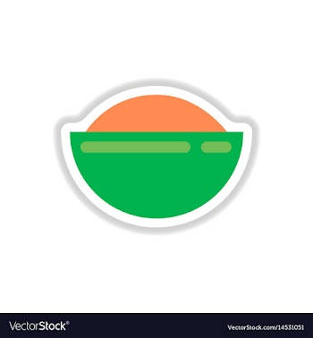 Oriental fried rice sticker vector image