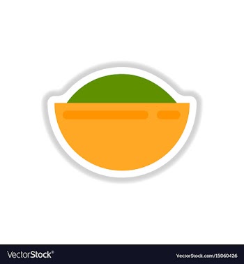 Oriental fried rice sticker vector image