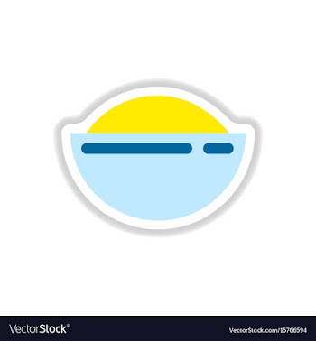 Oriental fried rice sticker vector image