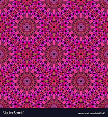 Oriental geometrical deep pink kaleidoscope vector image