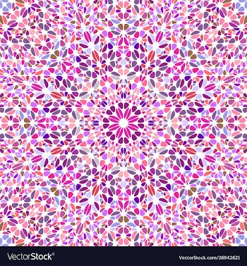 Oriental geometrical dynamic radial flower mosaic vector image