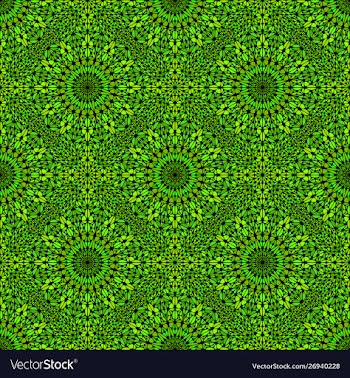 Oriental green geometrical kaleidoscope pattern vector image