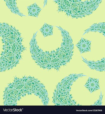 Oriental pattern moon and stars islam arabic vector image