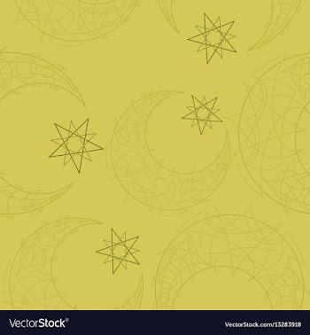 Oriental pattern moon and stars islam arabic vector image