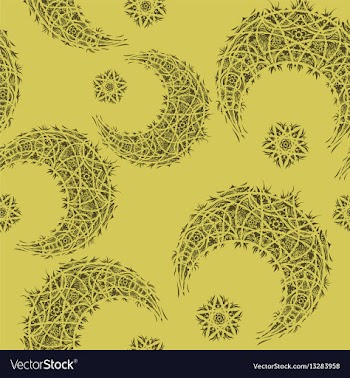 Oriental pattern moon and stars islam arabic vector image