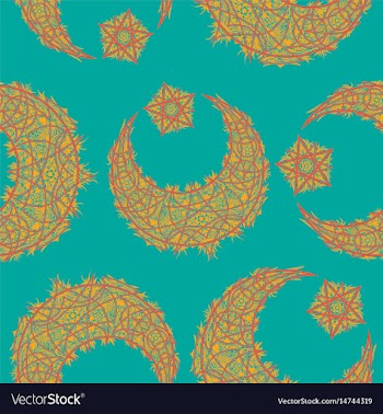 Oriental pattern moon and stars islam arabic vector image