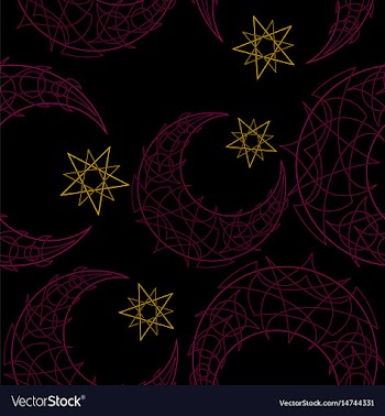 Oriental pattern moon and stars islam arabic vector image