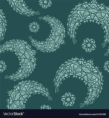 Oriental pattern moon and stars islam arabic vector image