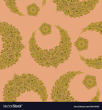 Oriental pattern moon and stars islam arabic vector image