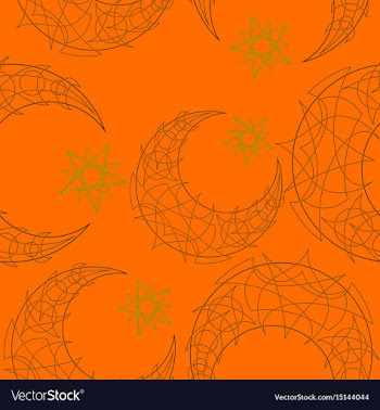 Oriental pattern moon and stars islam arabic vector image