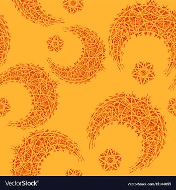 Oriental pattern moon and stars islam arabic vector image