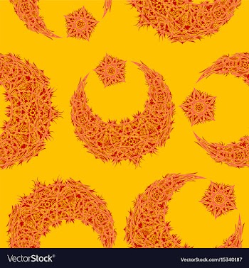 Oriental pattern moon and stars islam arabic vector image