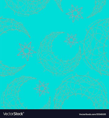 Oriental pattern moon and stars islam arabic vector image