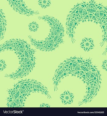 Oriental pattern moon and stars islam arabic vector image
